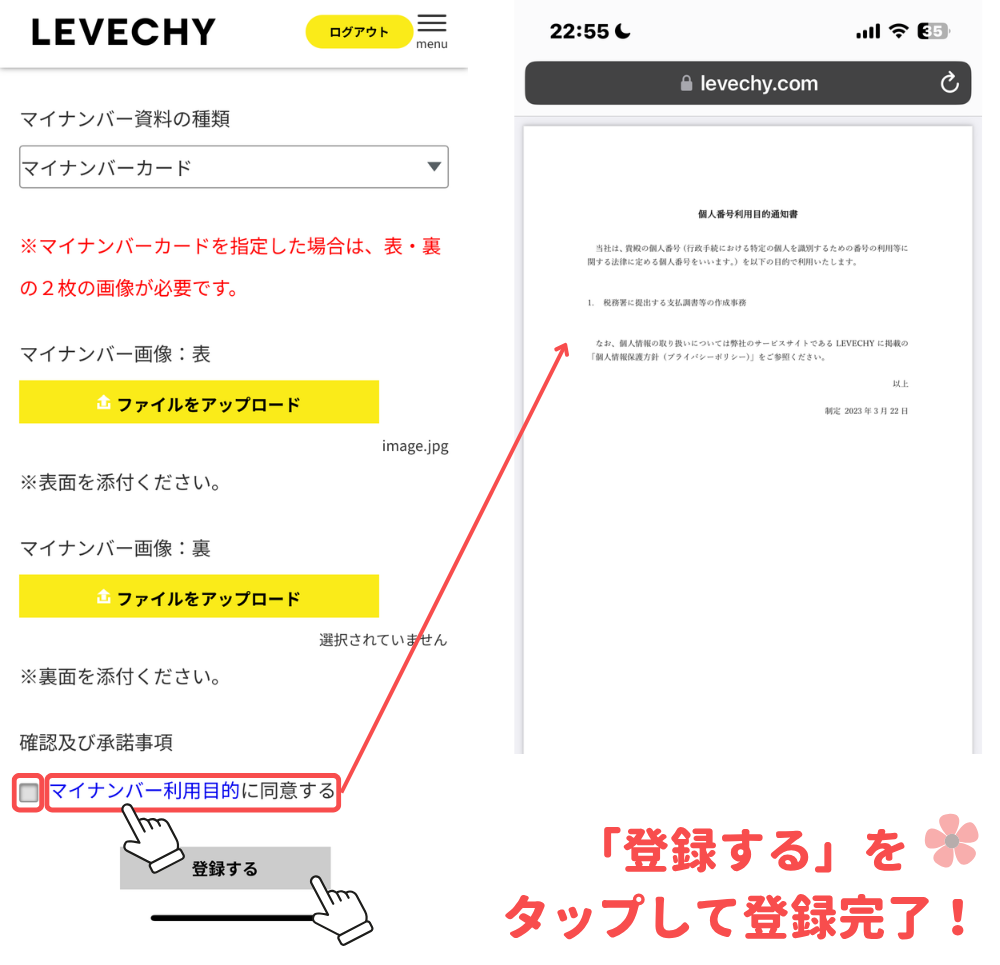 レベチー登録手順